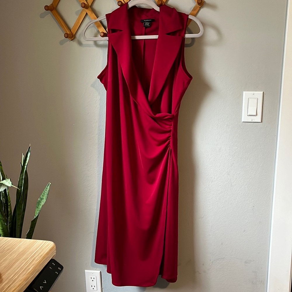 Sleeveless V-Neck Red Dress